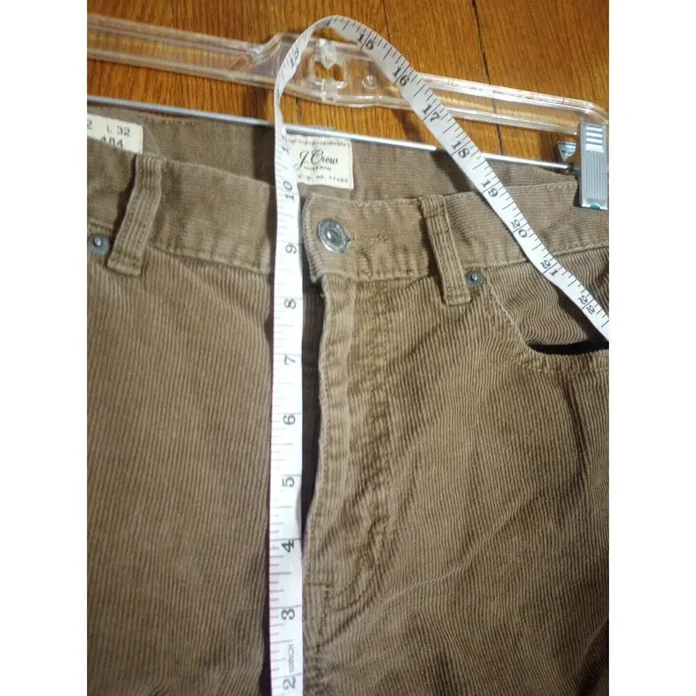 J. Crew 484 Corduroy Pants Mens 32x32 Slim Fit Straight Leg Brown Stretch Preppy